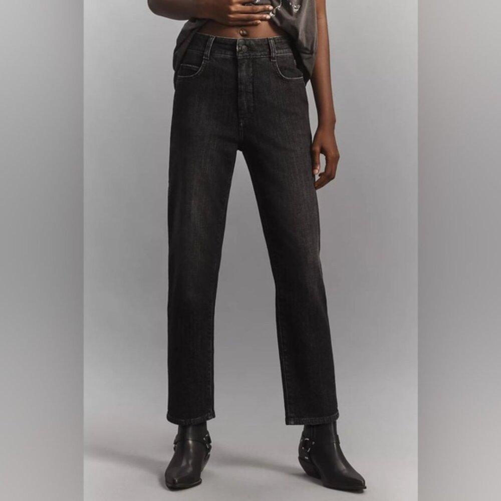 Pilcro High-Rise Slim Taperered Jeans Charcoal Black Sz 29 Petite